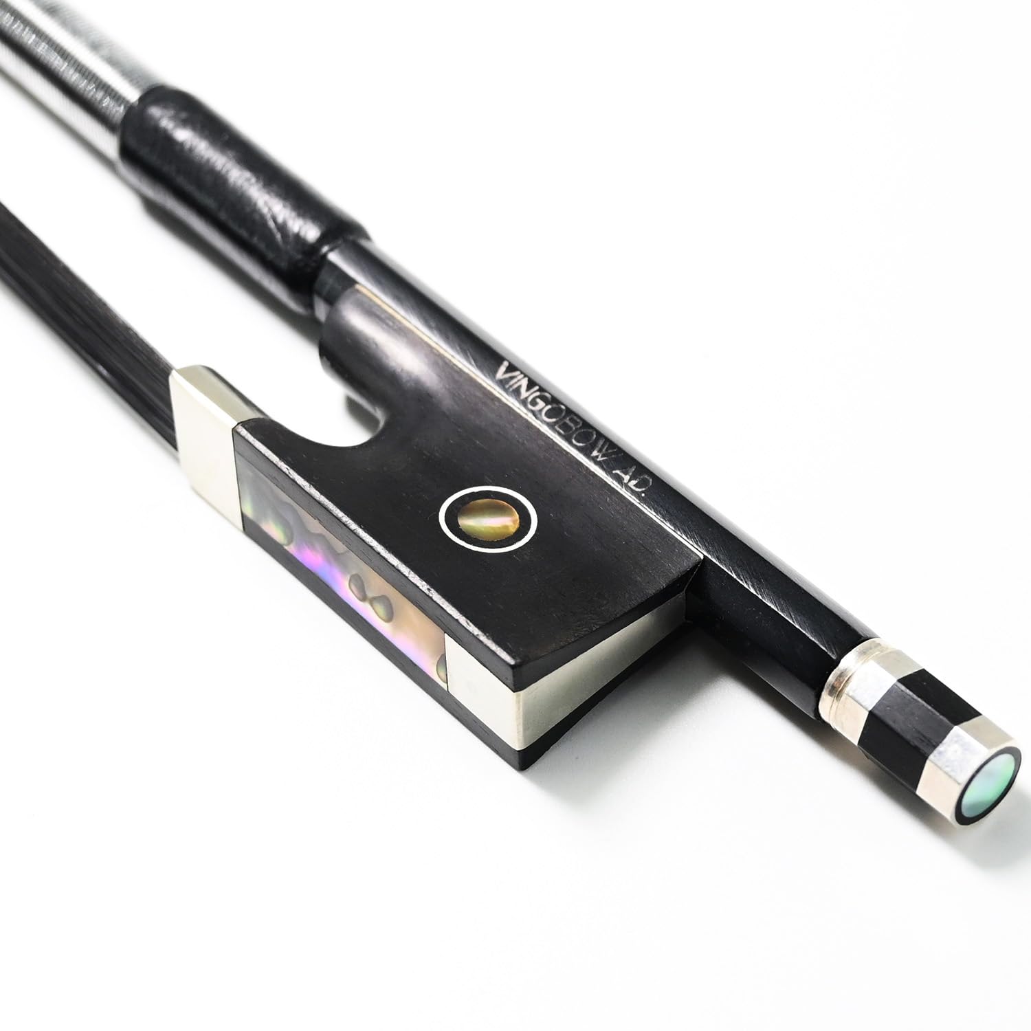 Carbon Fiber Violin Bow 1/2 Size VINGOBOW 100VB 62 cm Half 2/4 for Advanced Student Straight Parisian Eyes Ebony Frog Unbleached
