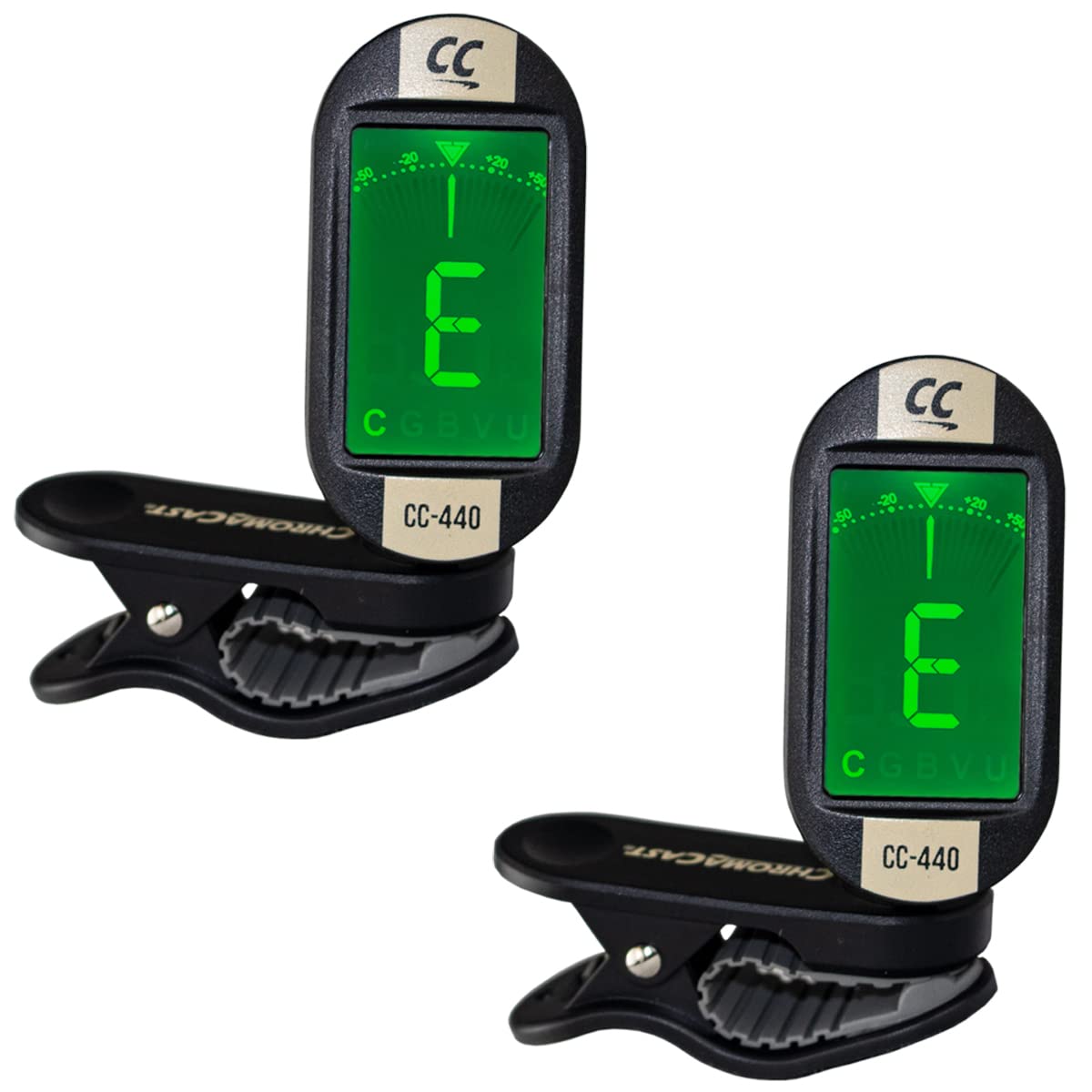 Chromacast Cc-440 Clip On Chromatic Tuner, Vanilla Cream, Pack Of 2 (Cc-440-Vc-2Pk)