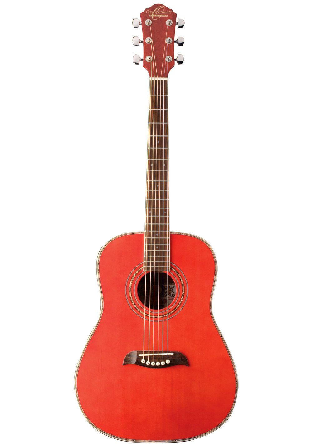 Oscar Schmidt Og1 3/4-Size Acoustic Guitar - Transparent Red