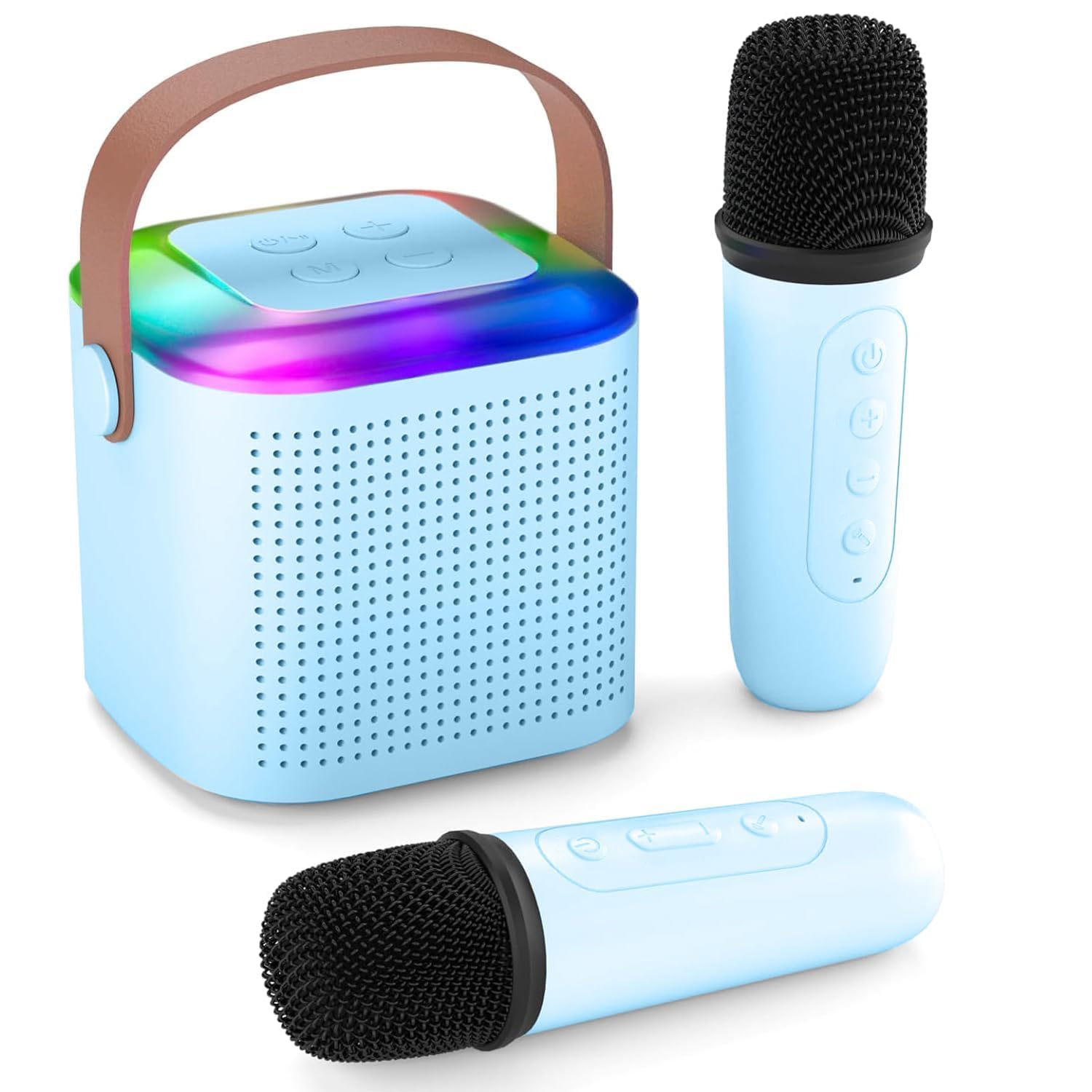 Humble Karaoke Series Mini Bluetooth Wireless Karaoke Speaker With 2 Mics For Home Parties, Singing, Kids | Rgb Lights (Bt 5.3/T