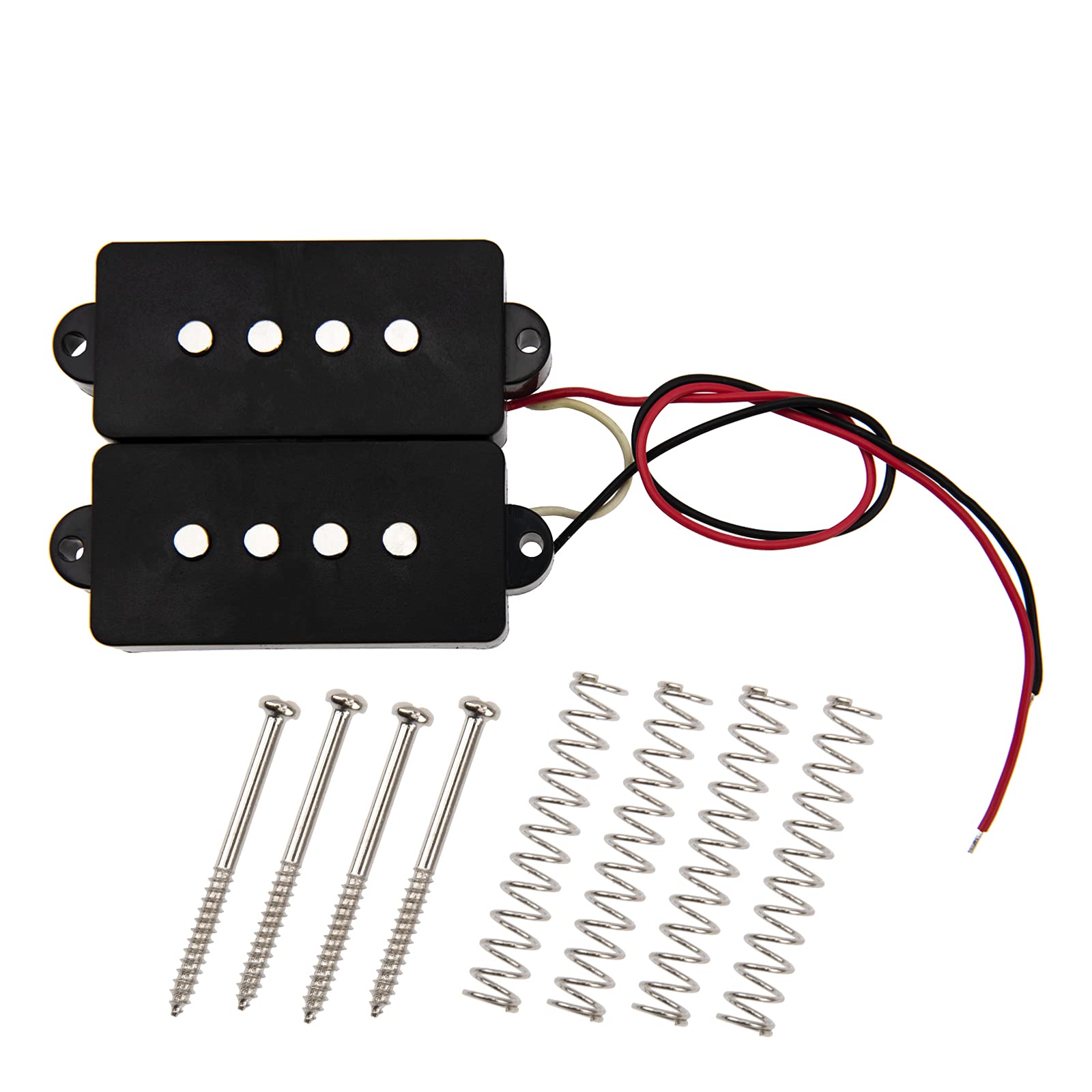 2Pcs Yootones Bass Open Pickups Humbucker Pickup Compatible With 4 String P Bass Replacement (Black)