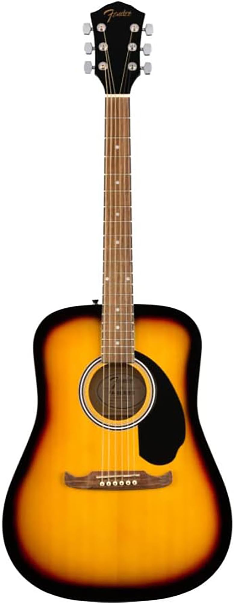 Fender Dreadnought Acoustic Guitar - Sunburst Bundle with Gig Bag, Tuner, Strap, Strings, String Winder, Picks, Fender Play Onli