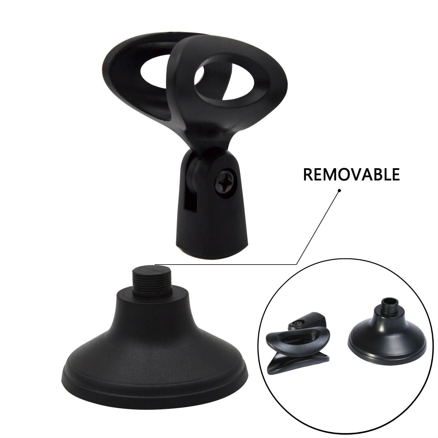 AKOAK Adjustable Portable Desktop Table Microphone Mic Stand Holder with Mic Clip for Computer Conference Studios Microphone,Pod