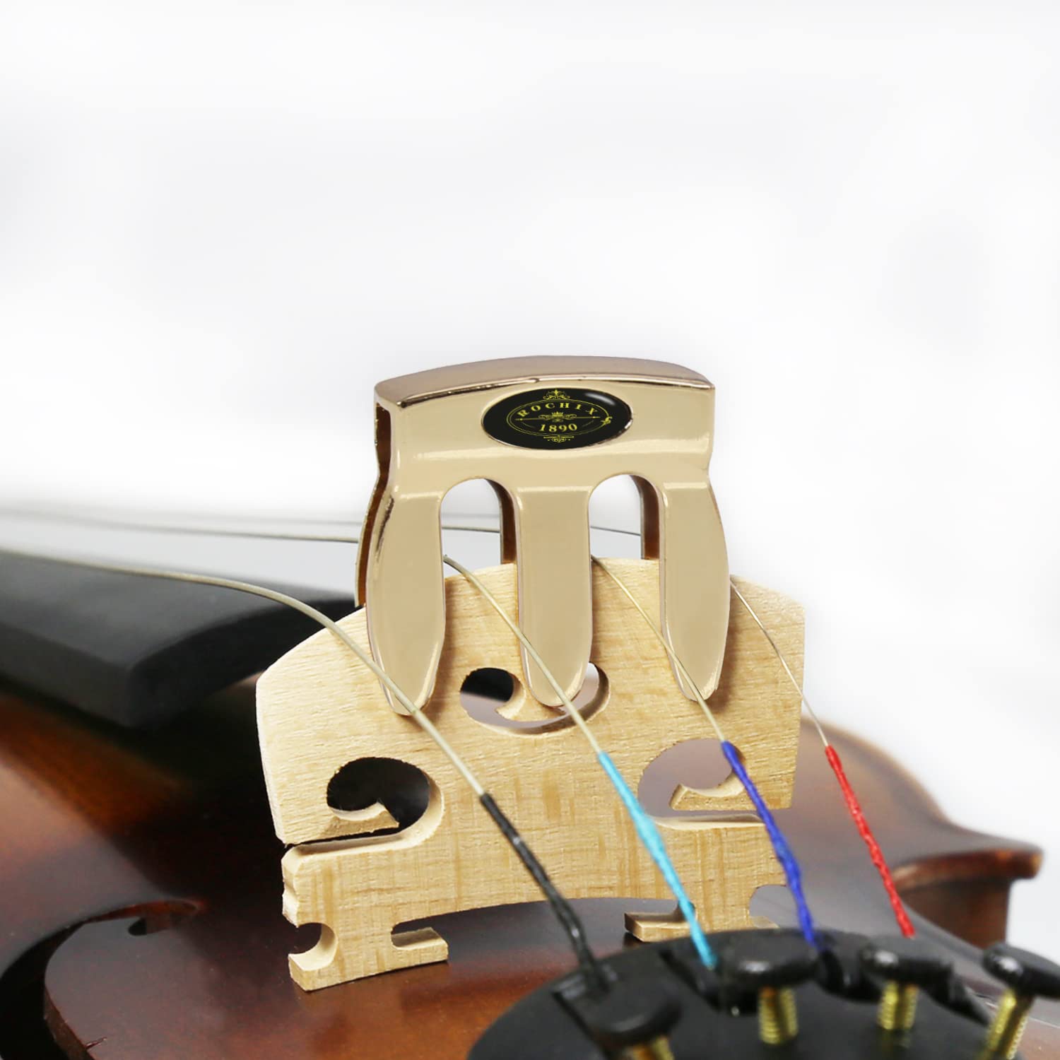 Metal Violin Mute Practice Violin Silencer for 1/2,3/4,4/4 Violin,Gold