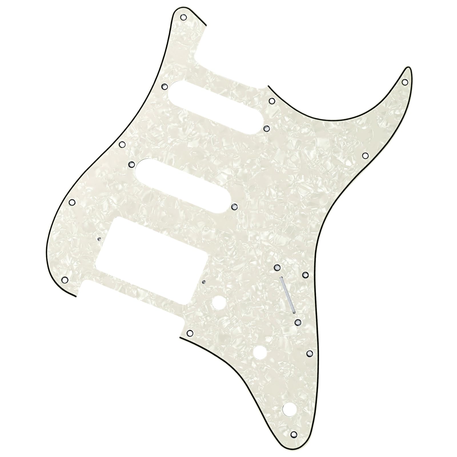 Banworks 4 Ply Strat HSS Pickguard 11-Hole Electric Guitar Pickguard SSH Scratch Plate for USA/Mexican Fender Modern Style Stand