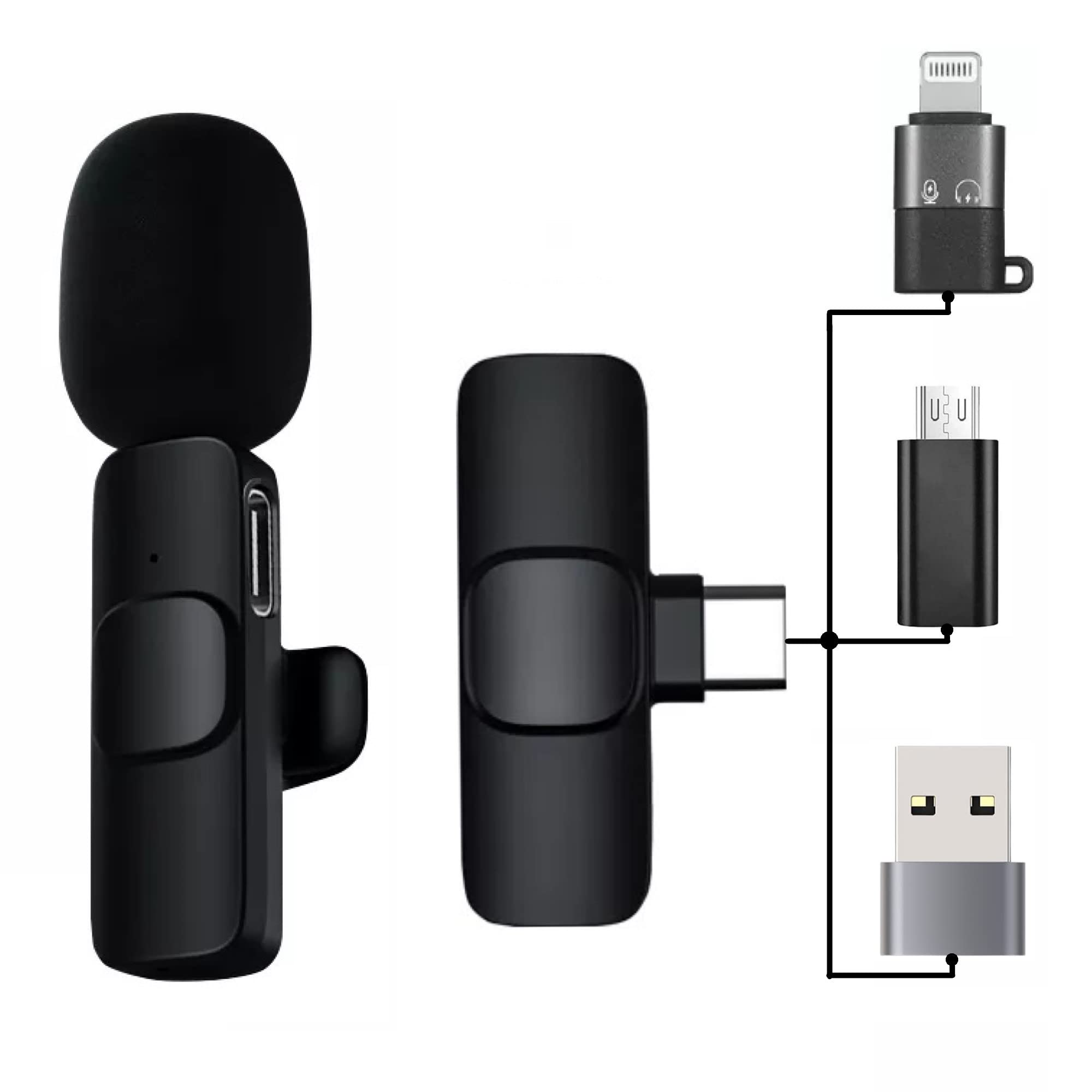 Bassdrops Wireless Lavalier Usb, Bluetooth Omnidirectional Microphone Mic System For Youtube Facebook Live Stream, Instagram Ree
