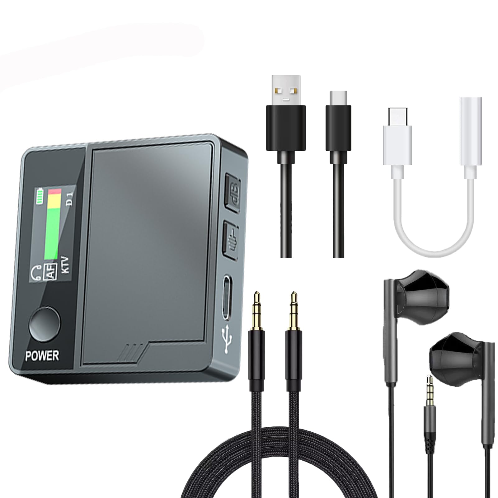 A9 Voice Changer Sound Card Kit with Color Screen, DJ Mixer & Headphones