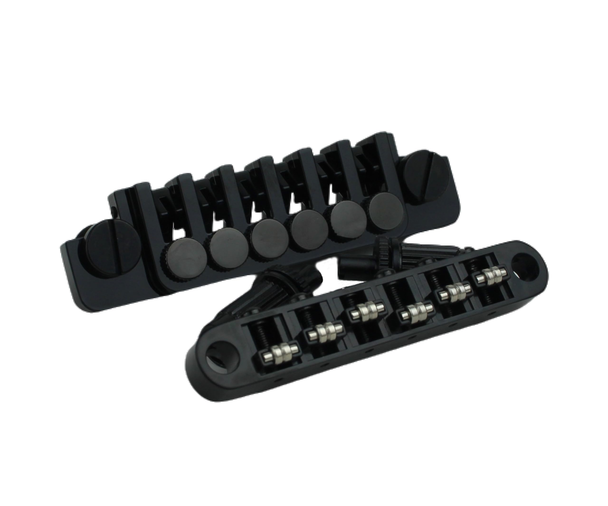 Guyker Lp Guitar Tune-O-Matic Roller Saddle Bridge Gm005 + Vintage Tp-6 Tailpiece Stop Bar Lock Combo Replacement Compatible Wit
