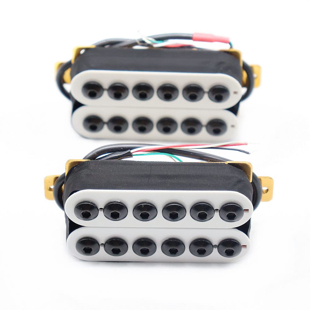 High Output Invader style Guitar Humbucker Pickups Ceramic Magnet Neck and Bridge Pickups For Electric Guitar Parts (White)