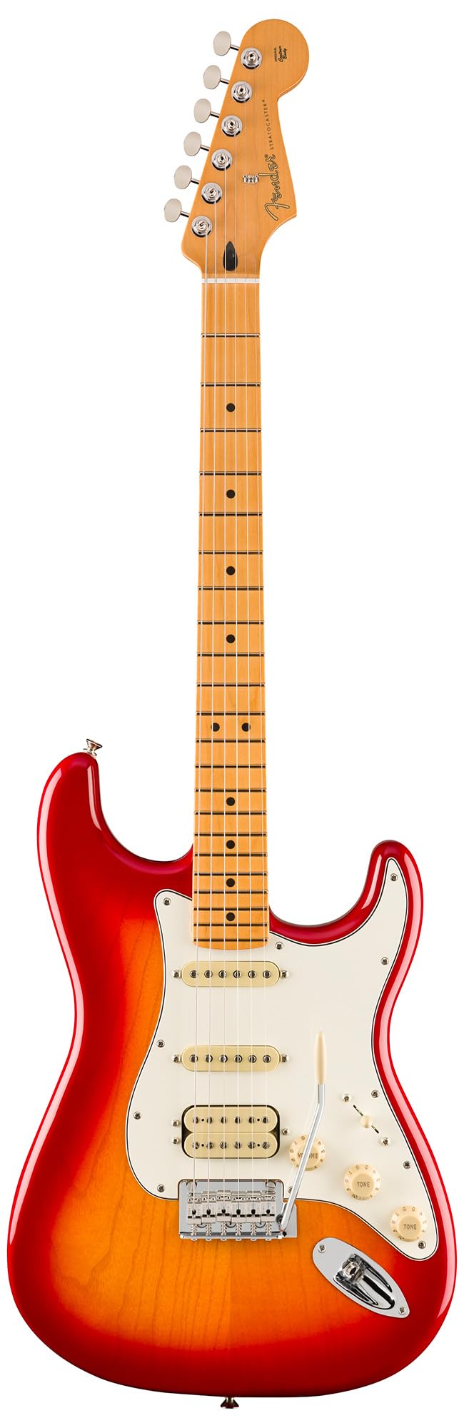 Fender Player II Stratocaster HSS - Aged Cherry Burst Bundle with Gig Bag, Strap, Cable, 3-Pack Picks and Guitar Cleaning Kit