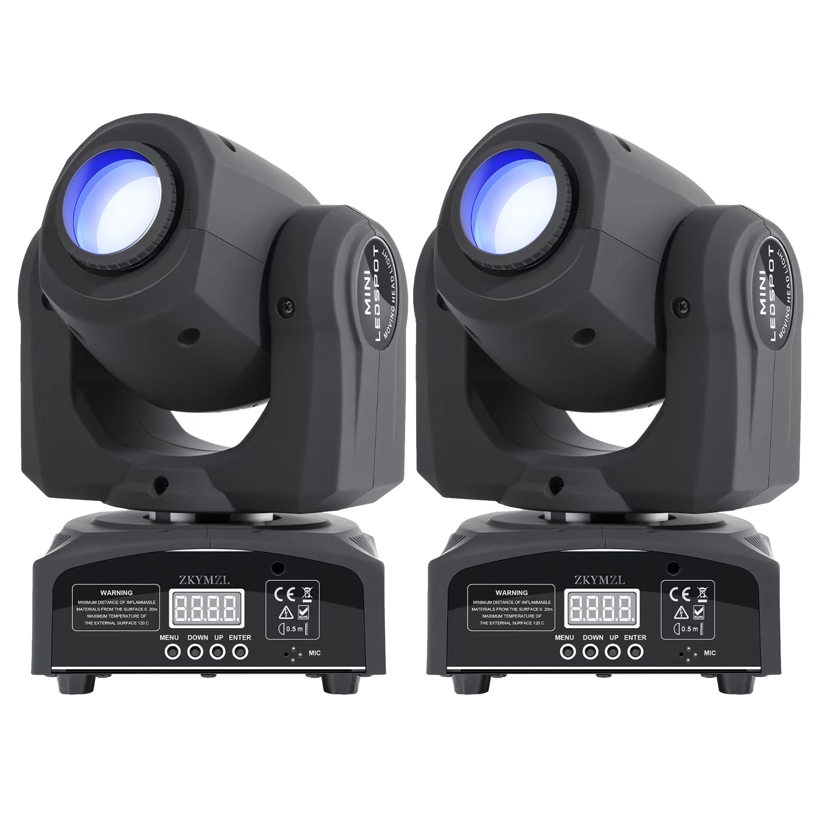 ZKYMZL 2 PCS 60W LED Moving Head DJ Lights - Professional Stage Lighting with 8 GOBOs & 8 Vivid Colors, Sound Activated, DMX512 