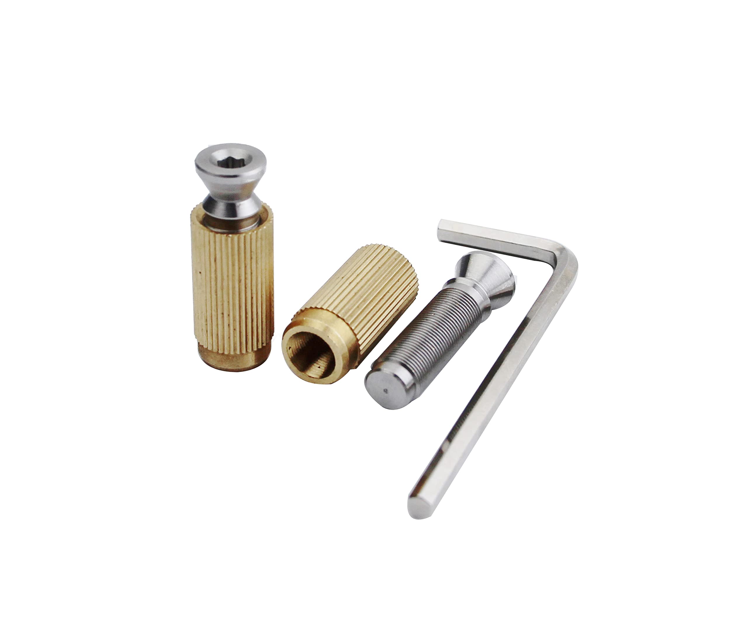 Guyker Tremolo Bridge Studs & Anchors Bridge Posts, Pure Steel And Brass Mounting Bolt Screw Inserts With 7Mm Post Studs For Ele