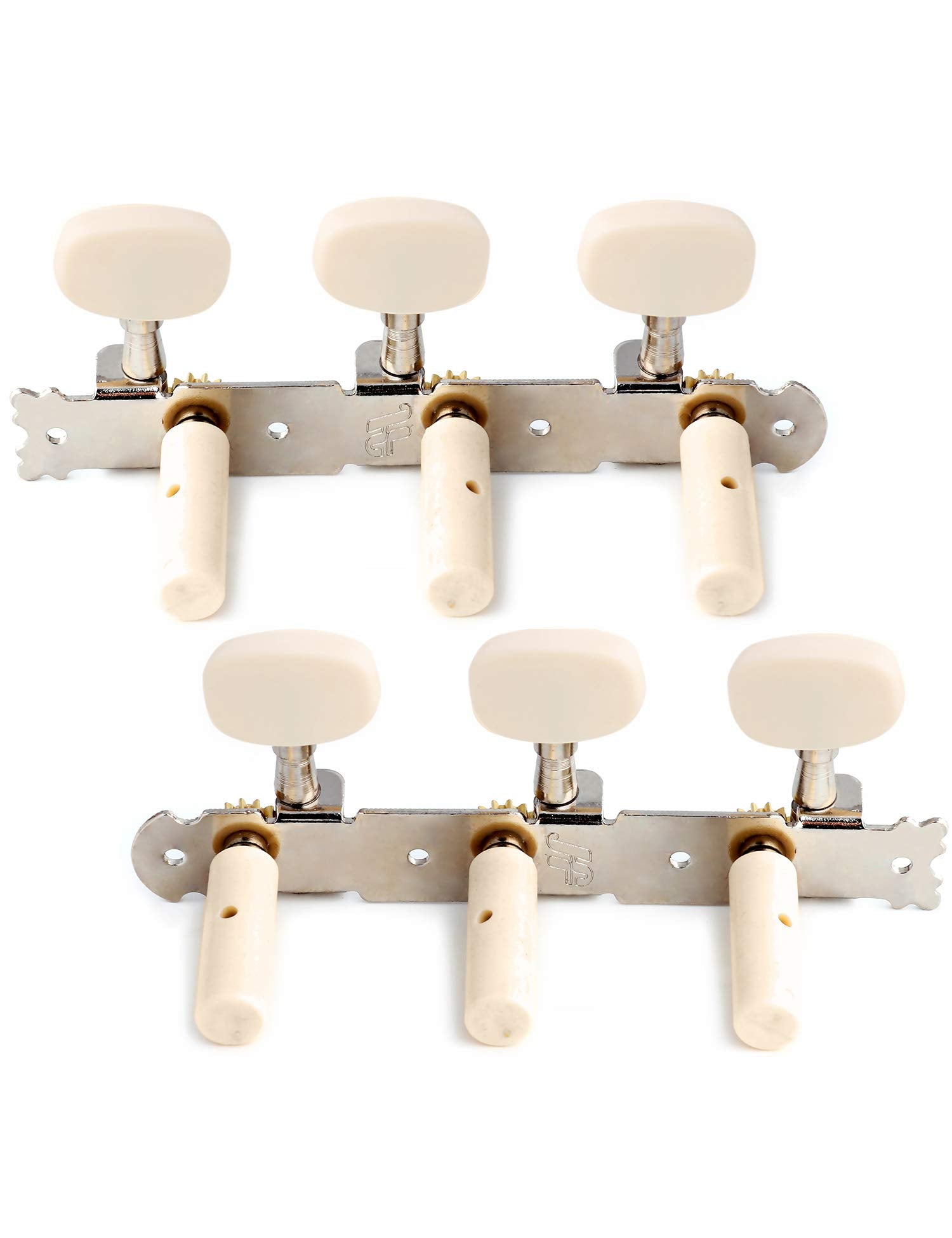Metallor 3 on a Plank Guitar Tuning Pegs Machine Heads Tuning Keys Tuners for Classical Guitar Single Hole 3L 3R Chrome. (G317)