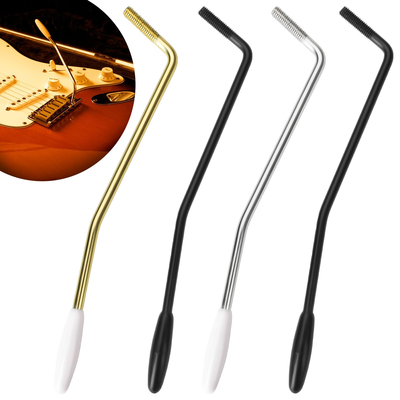 6mm Tremolo Arm Whammy Bar Vibrato Arm for Strat Style Electric Guitar 4 Pcs Thread Tremolo Arm Tremolo Bar with Tip for Stratoc