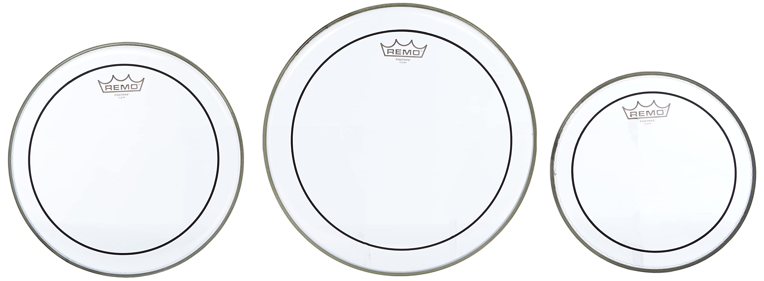 Remo PP-0920-PS Pinstripe Clear Tom Drumhead Pack - 10, 12 & 14