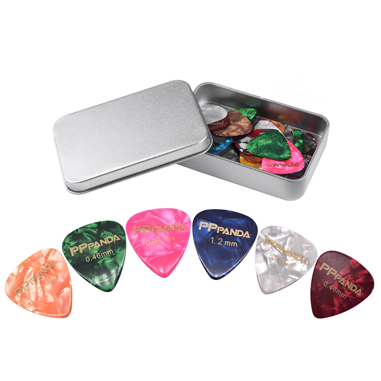 Guitar Picks 32Pcs,Pppanda Guitar Plectrums For Your Electric, Acoustic, Or Bass Guitar 0.46 0.71 0.96 1.2Mm