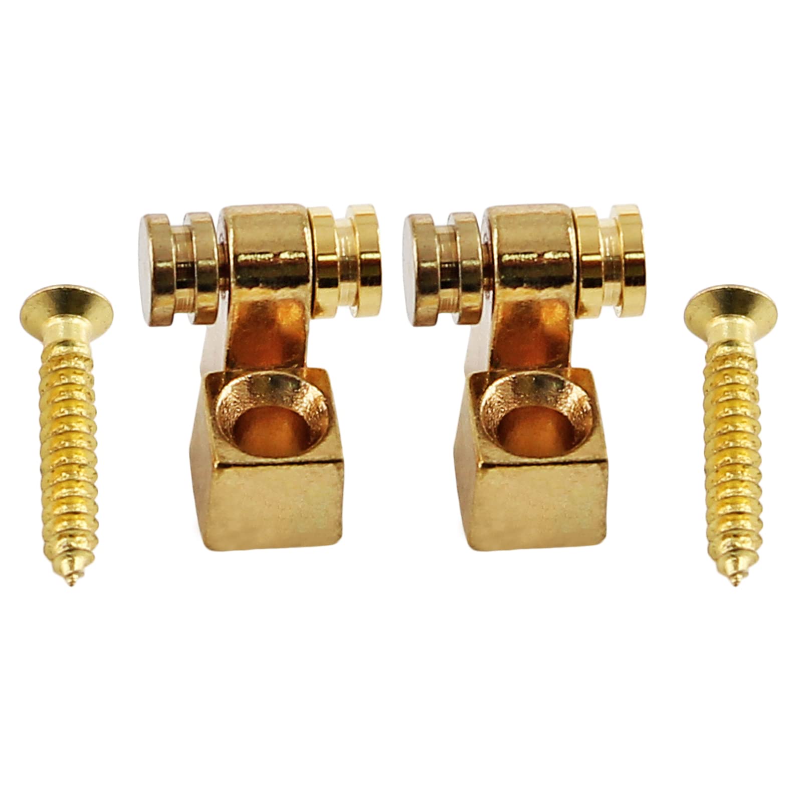 Jersvimc 2 Pcs Guitar Roller String Tree, Gold String Tree Retainer Telecaster String Guide Bass String Retainer Screw for Tele