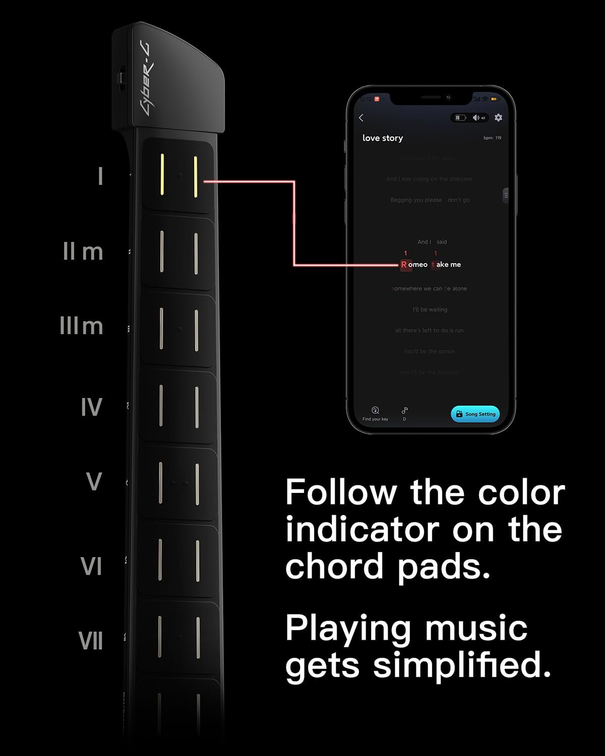 Enya CYBER-G Stringless Smart Guitar, Foldable Travel Backing Guitarra, Built-in Drum Machine & Bassline, 20 instrument Sounds f