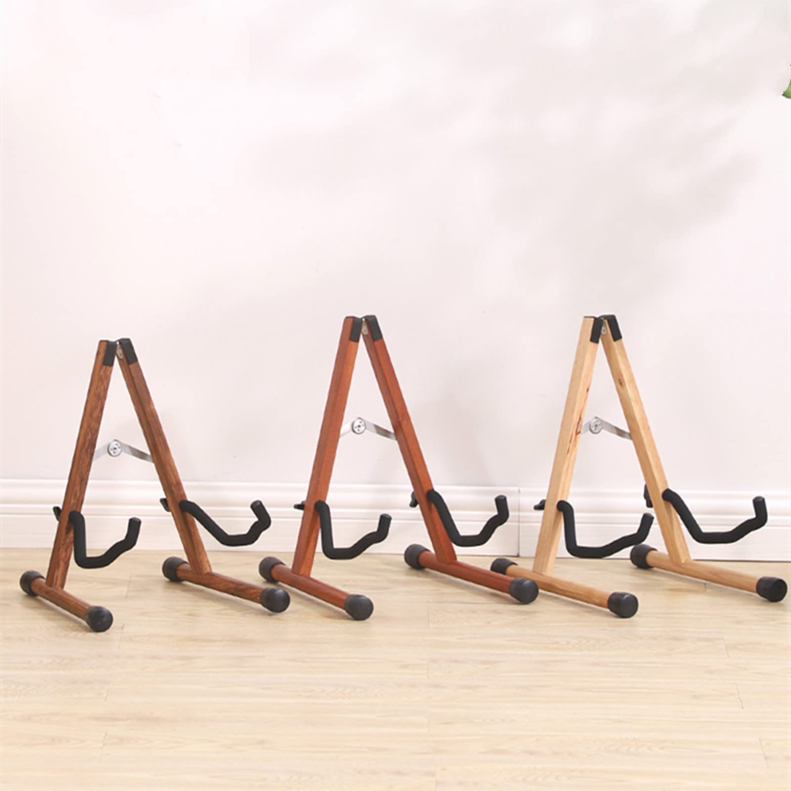 Koldot Wooden Guitar Stand Old Walnut Guitar Stand for Acoustic Electric Bass Classical Guitar Banjo Ukulele Portable Folding A-