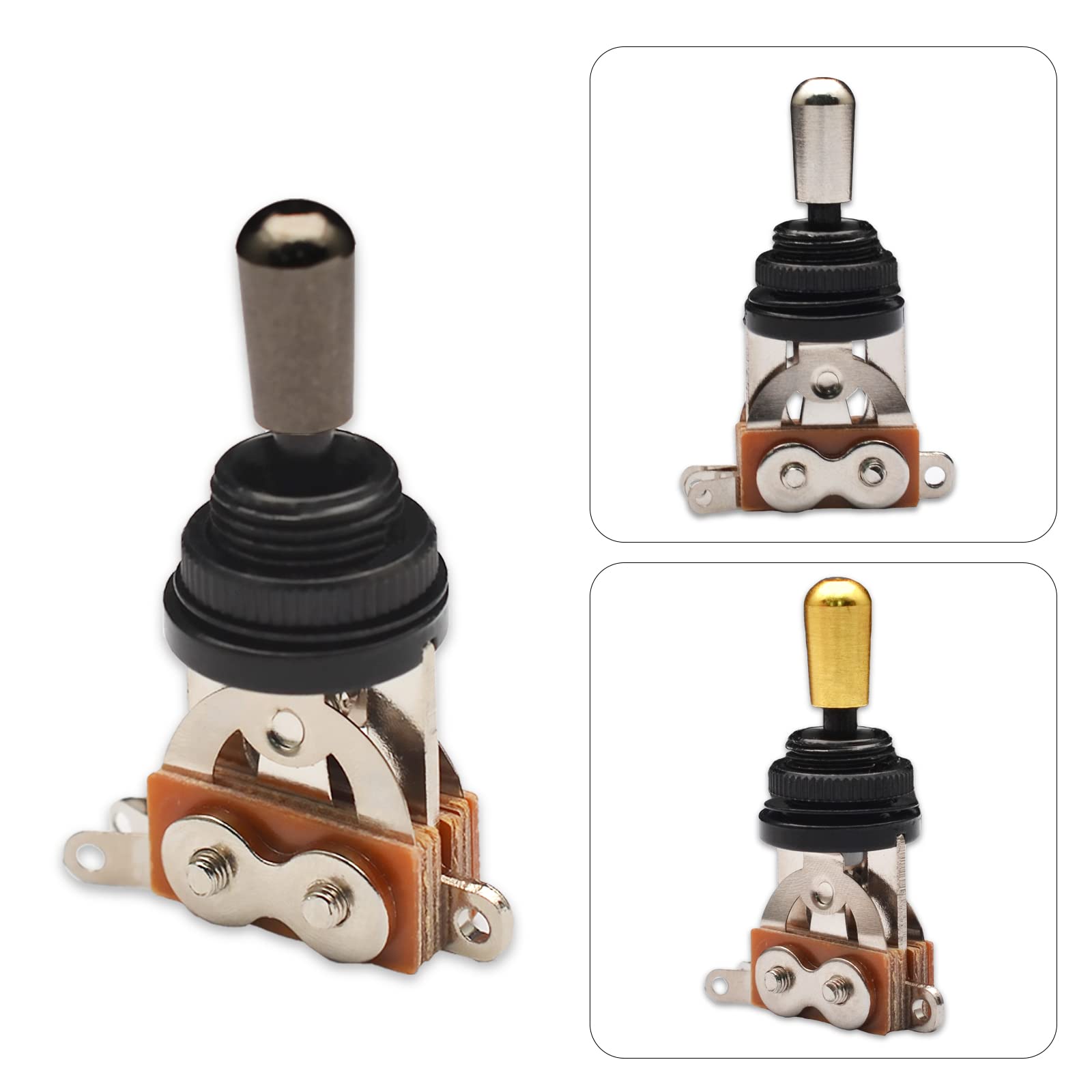 MAXCHEER Metal 3 Way Guitar Pickup Switch Selector Pickup Toggle Switch Parts for Les Paul Gutiar Accessories (Black)