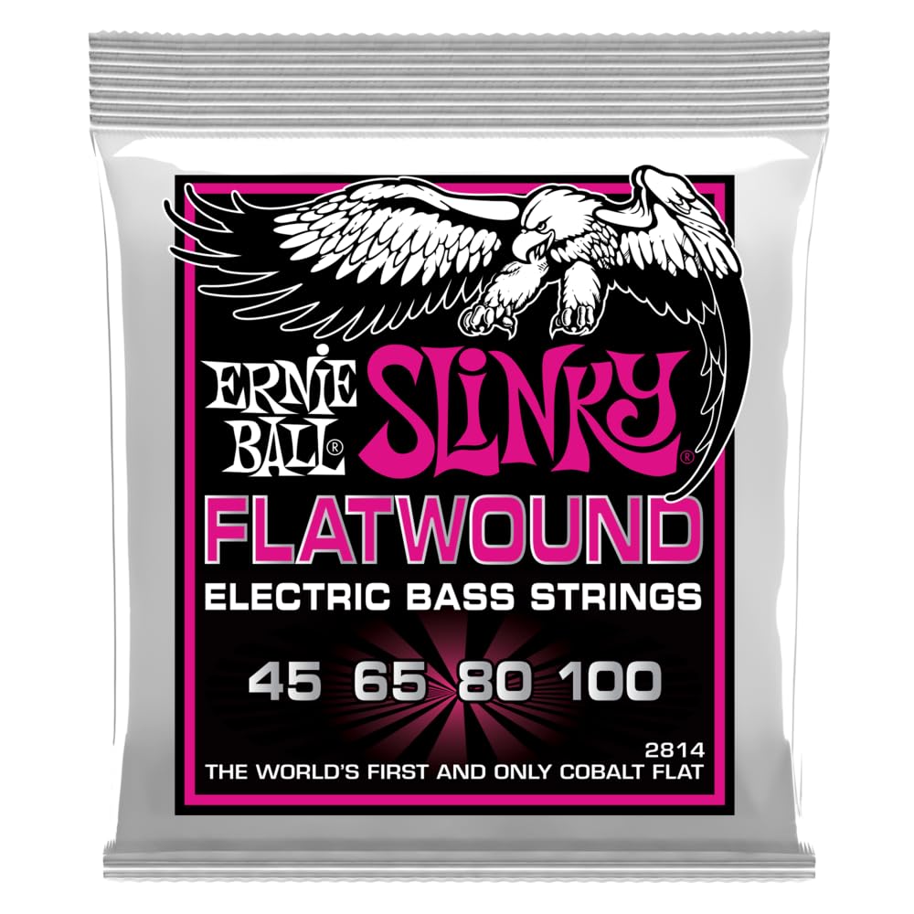 Super Slinky Cobalt Flatwound Electric Bass Strings 45-100 Gauge