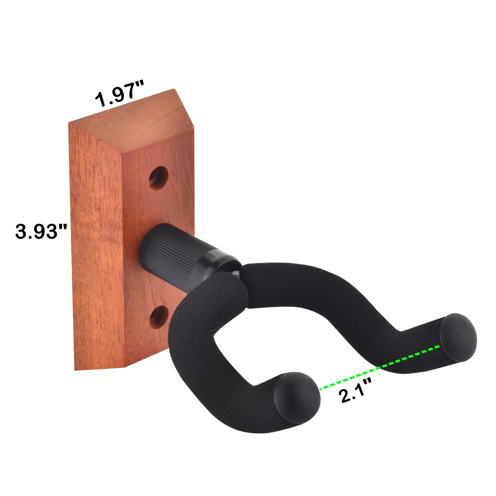 DOMMI Guitar Wall Mount 4 Pack, Guitar Hanger with Rotatable Soft Hook for All Size Guitars, Hardwood U-Shaped Guitar Holder Wal