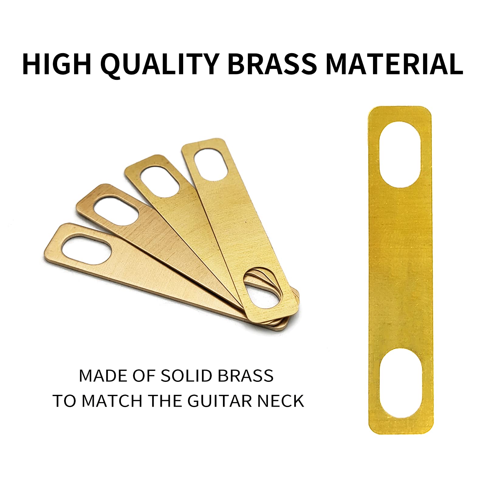 8PCS SAPHUE Guitar Neck Shims 4Pcs 0.2mm, 2Pcs 0.5mm and 2Pcs 1mm Thickness Brass Shims for Guitar and Bass Bolt-on Neck Repair(