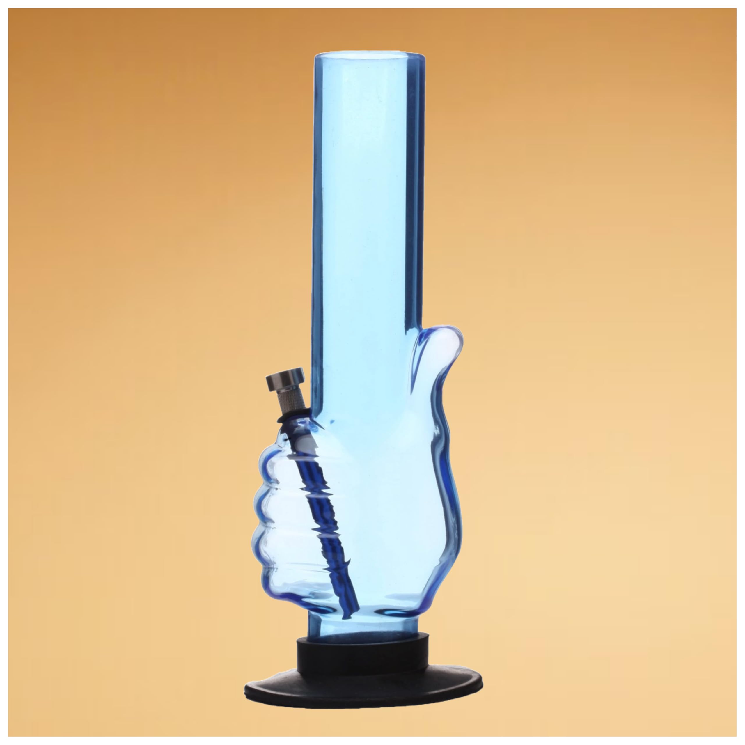 Metier Bong 12 Inch Design Thumbs Up Tall Transparent Sky Blue Colors Acrylic Water Bong Color Transparent Sky Blue Size 30Cm Pa