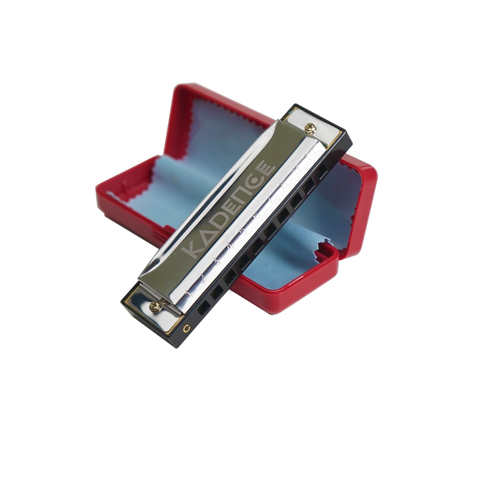 Kadence T104 Diatonic Harmonica | Key of C with 10 Holes and 20 Tones | Portable Mouth Organ with Hard Case | Includes Learning 