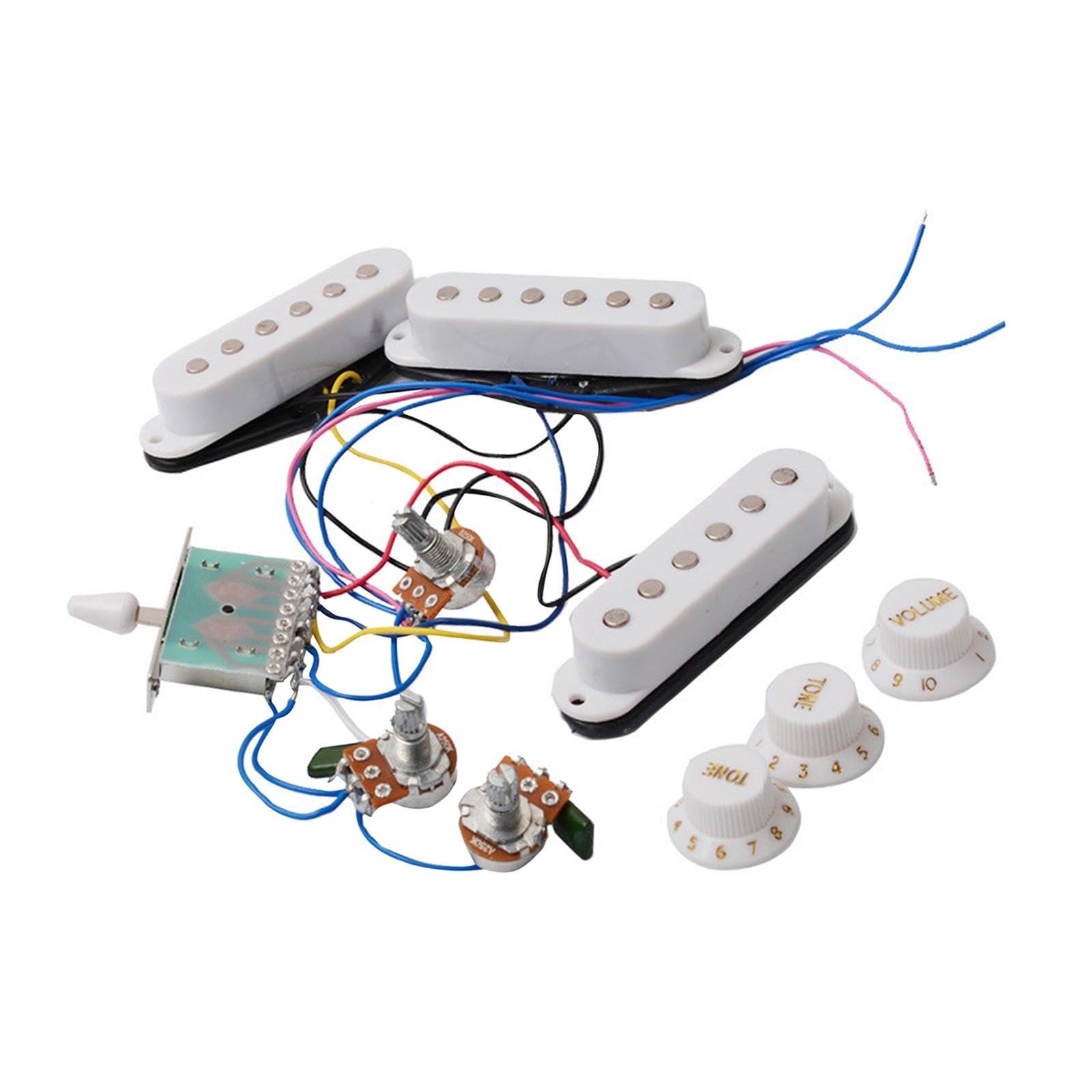 Club BollywoodGuitar Pickup Set 5 Gear Wheel Prewired For St Electric Guitar Musical Instrument White