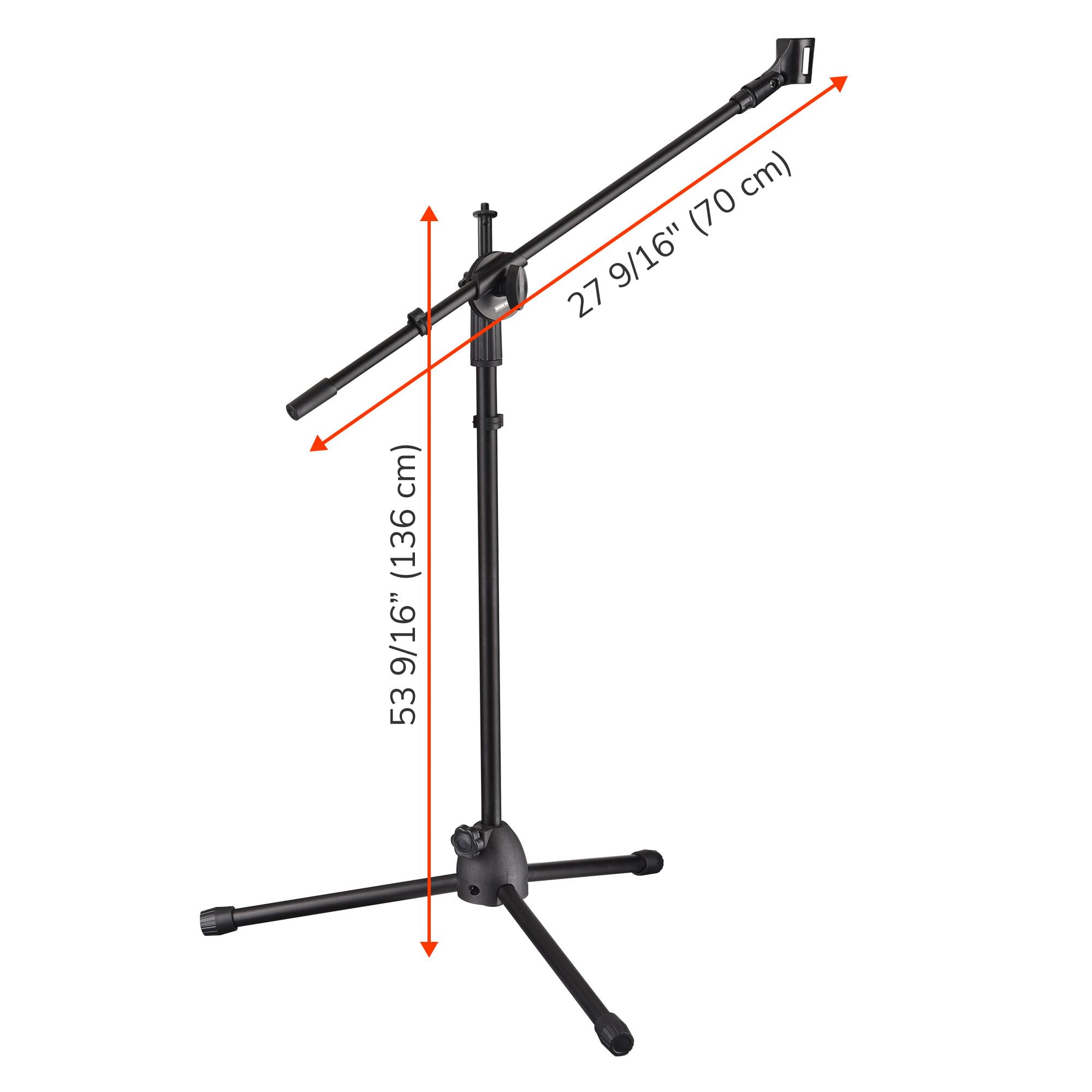 AW 2pcs Boom Mic Stand Floor Adjustable Height Mic Tripod Stand Dual Mic Clip Standing Boom Arm Mic Holder for Singing Live Stre