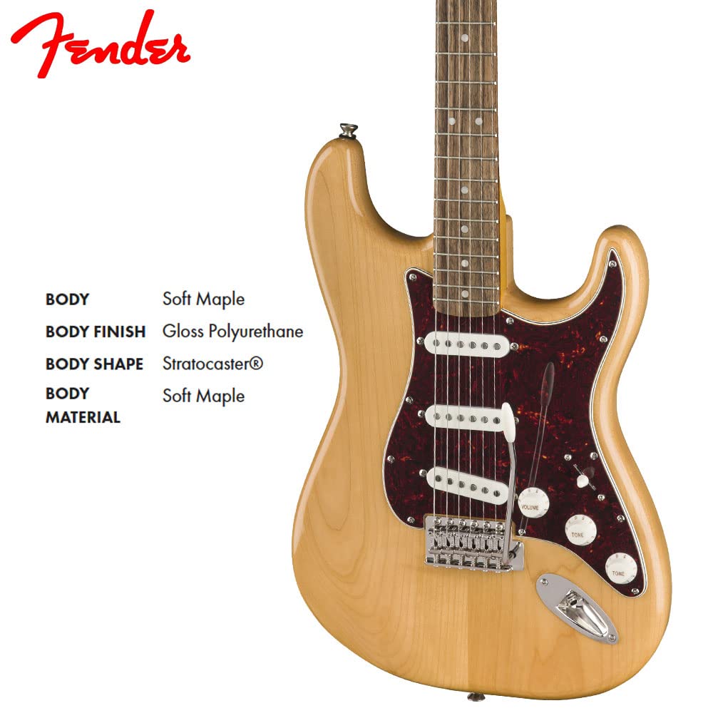 Squier Classic Vibe 70s Stratocaster Electric Guitar, Natural, Laurel Fingerboard