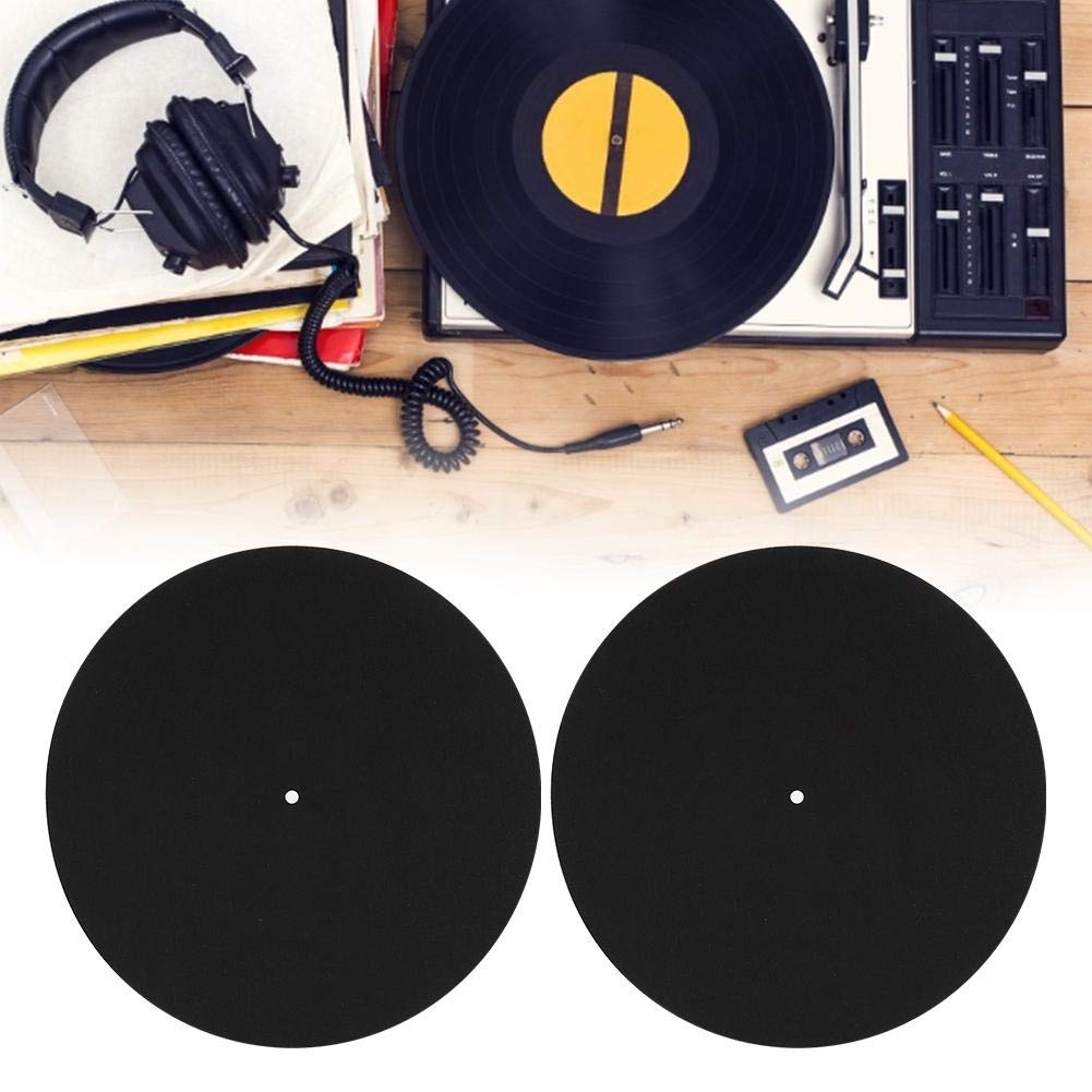 2 pcs 12 inch Turntable Platter Mat Record Players Turntable Home Disc Protective Non-Slip Mat Replacement Accessories