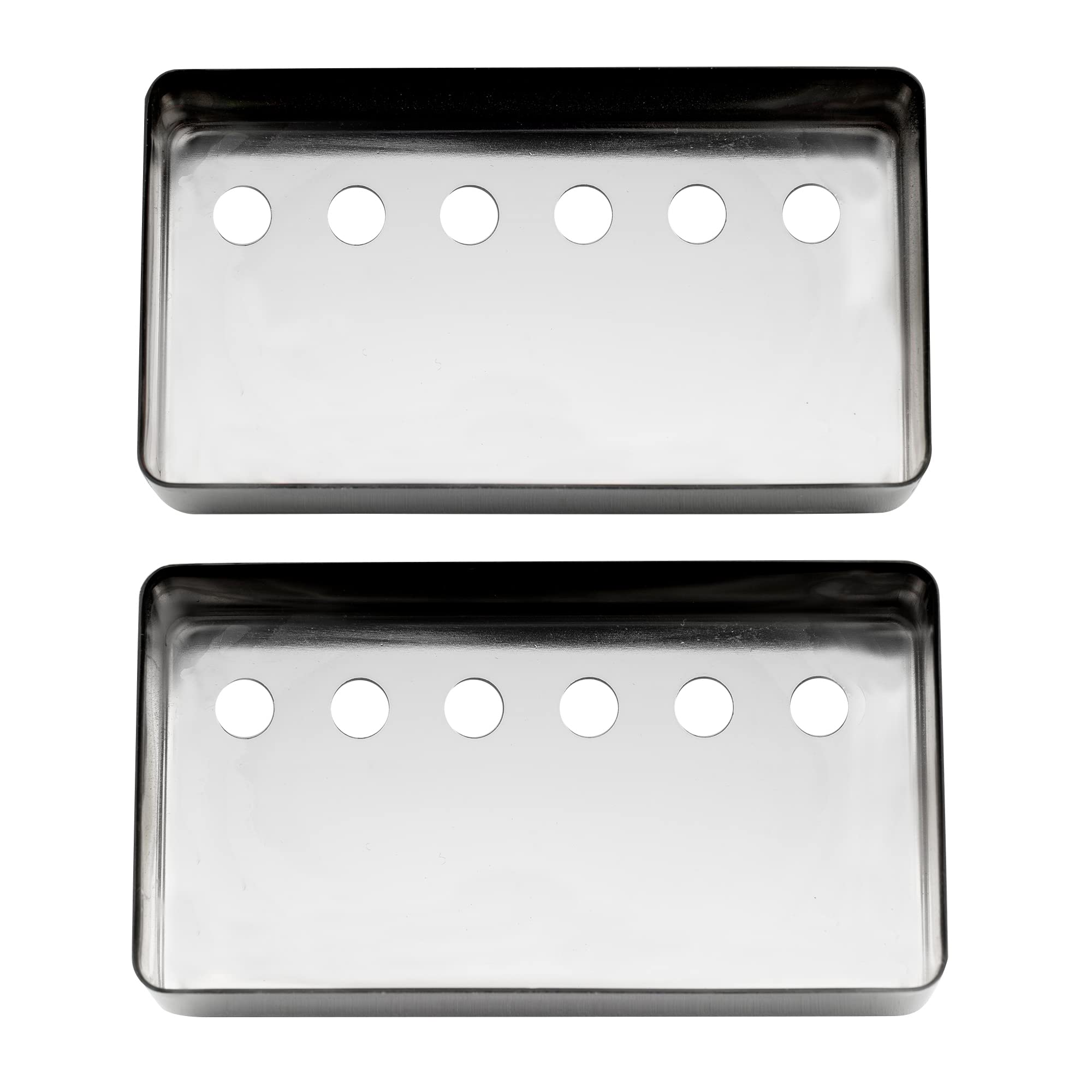 Musiclily Pro 49.2mm Nickel Silver Alloy Humbucker Pickup Covers Set for American made Electric Guitar, Black (Set of 2)