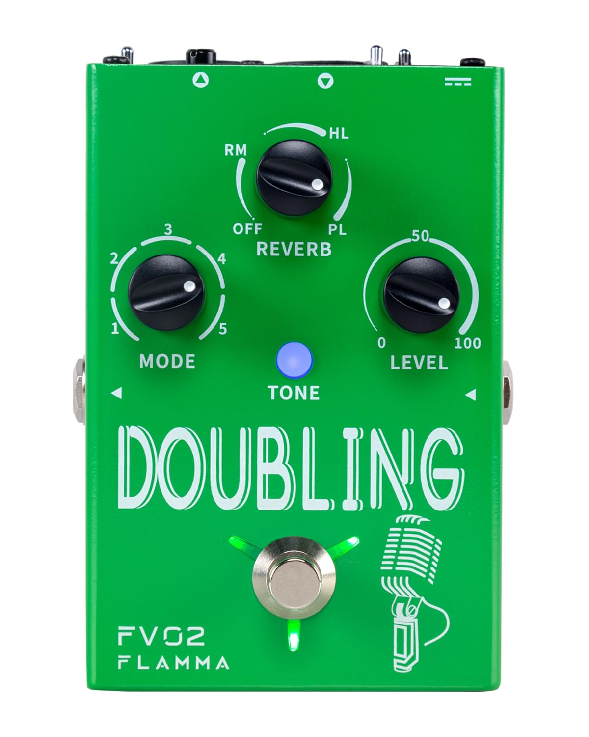 FLAMMA FV02 Vocal Processor Doubling Effects Pedal Voice Duplicate Vocal Effects Stompbox Mic Amplifier with Reverb Chorus Effec
