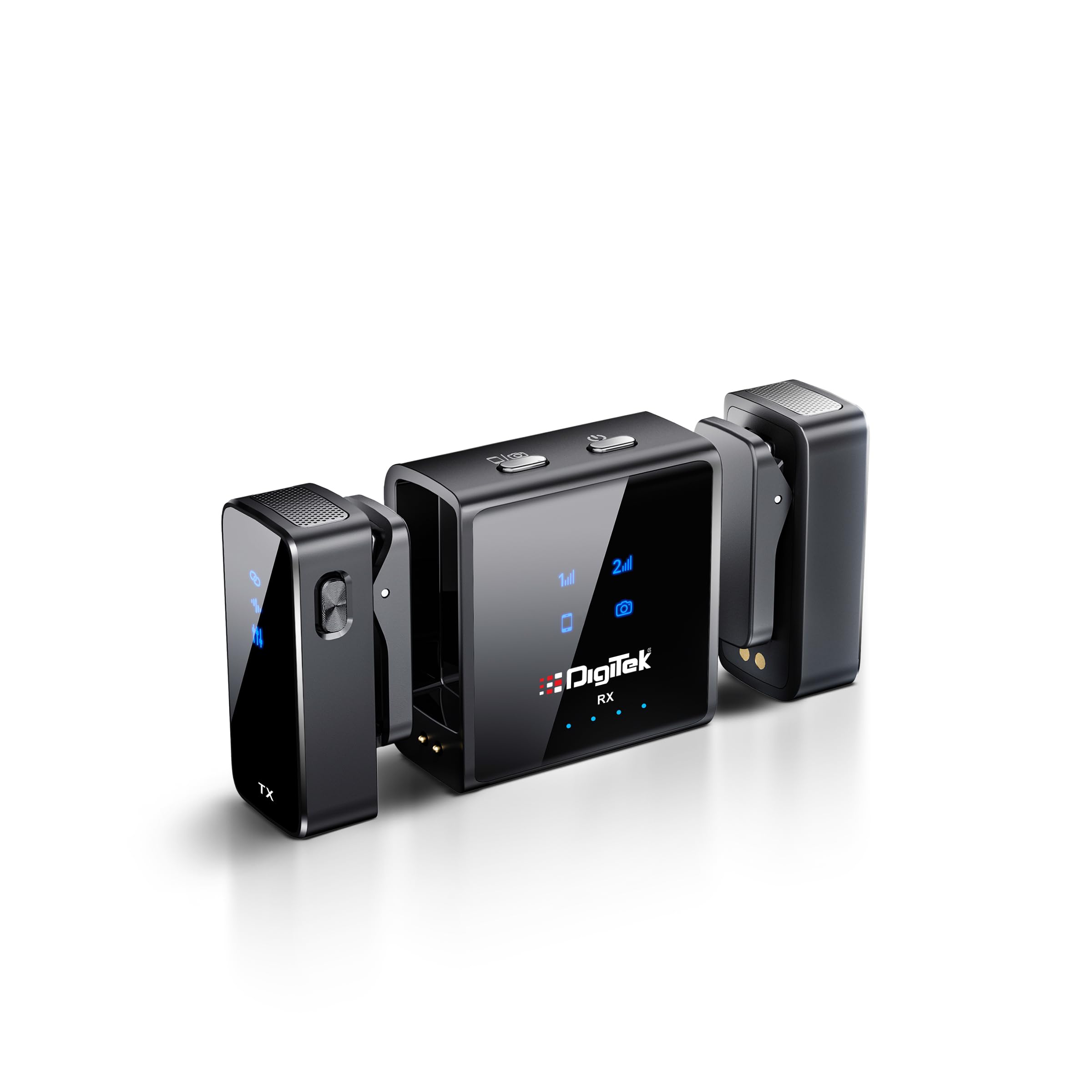 Digitek (Dwm-117 2-In-1 Wireless Microphone, C To C & C To Ltc Connector, Noise Cancellation, 360 Sound Capture, 70M Range, 6Hr 