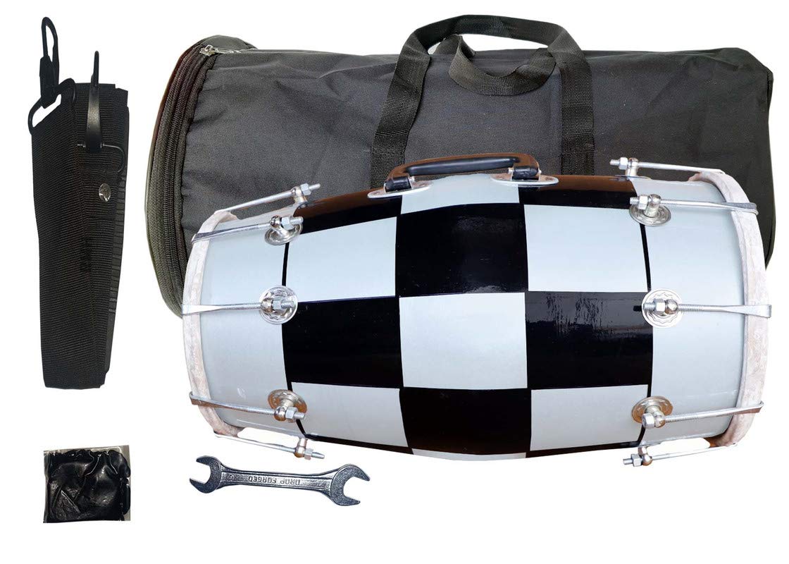 Gt Manufacturers Wooden Musical Dholak Instrument Drum Nuts & Bolt With Full Tool Kit (Silver)