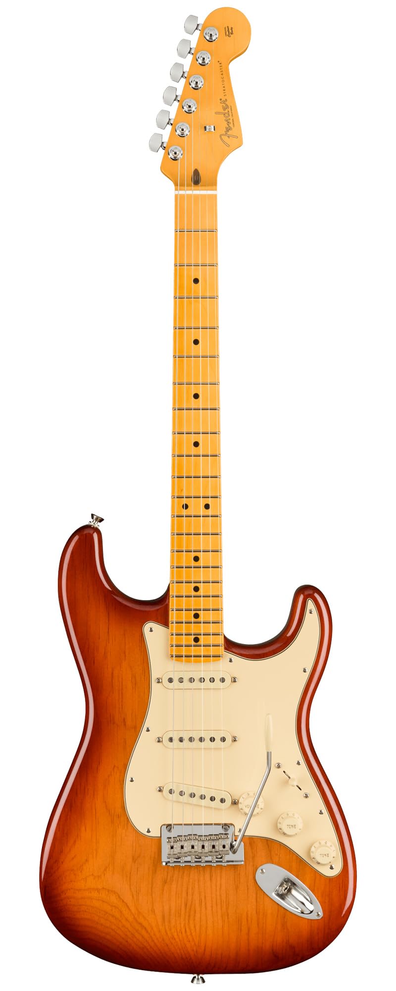 Fender American Professional II Stratocaster - Sienna Sunburst Bundle with Case, Strap, Cable, and Guitar Cleaning Kit