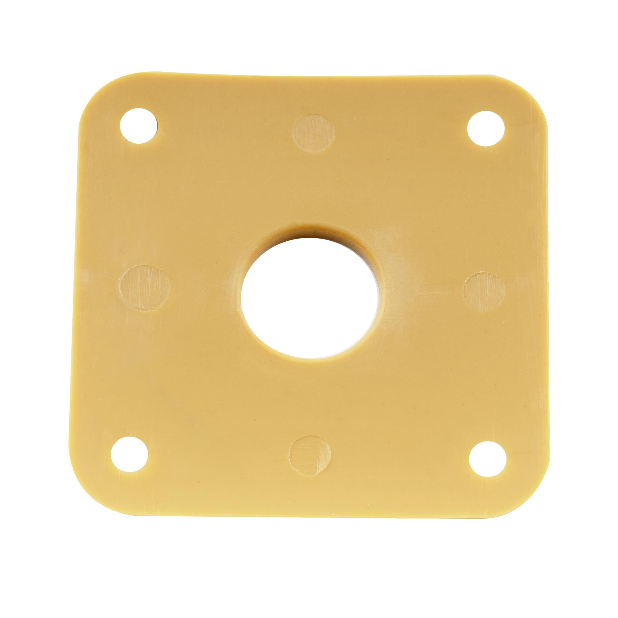Musiclily Pro Plastic Curved Jack Plate Square Jackplates Compatible with USA Les Paul Epiphone Les Paul Guitar, Brown Cream(Set