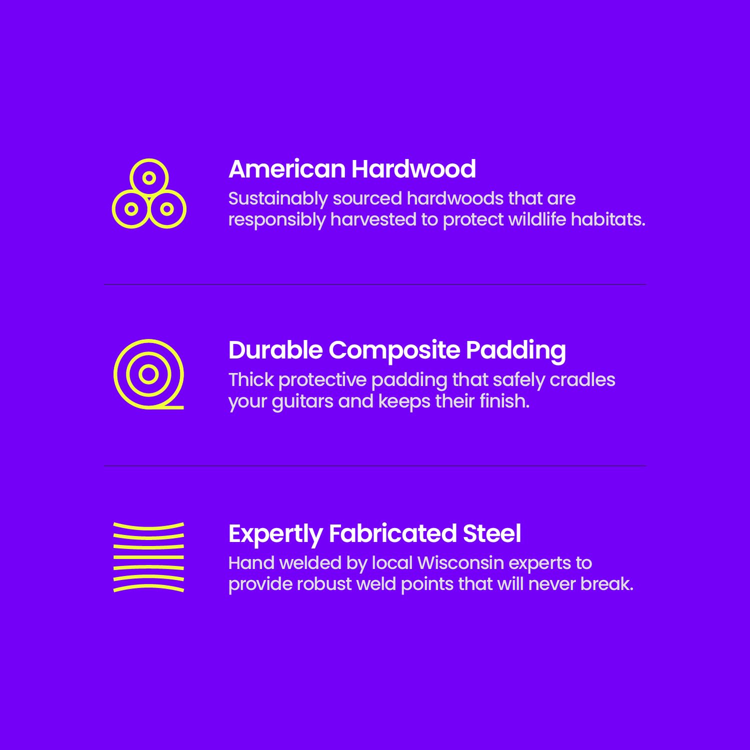 String Swing Guitar Stand for 6 Electric or Bass, or 3 Acoustic Guitars for Home or Studio (CC34)