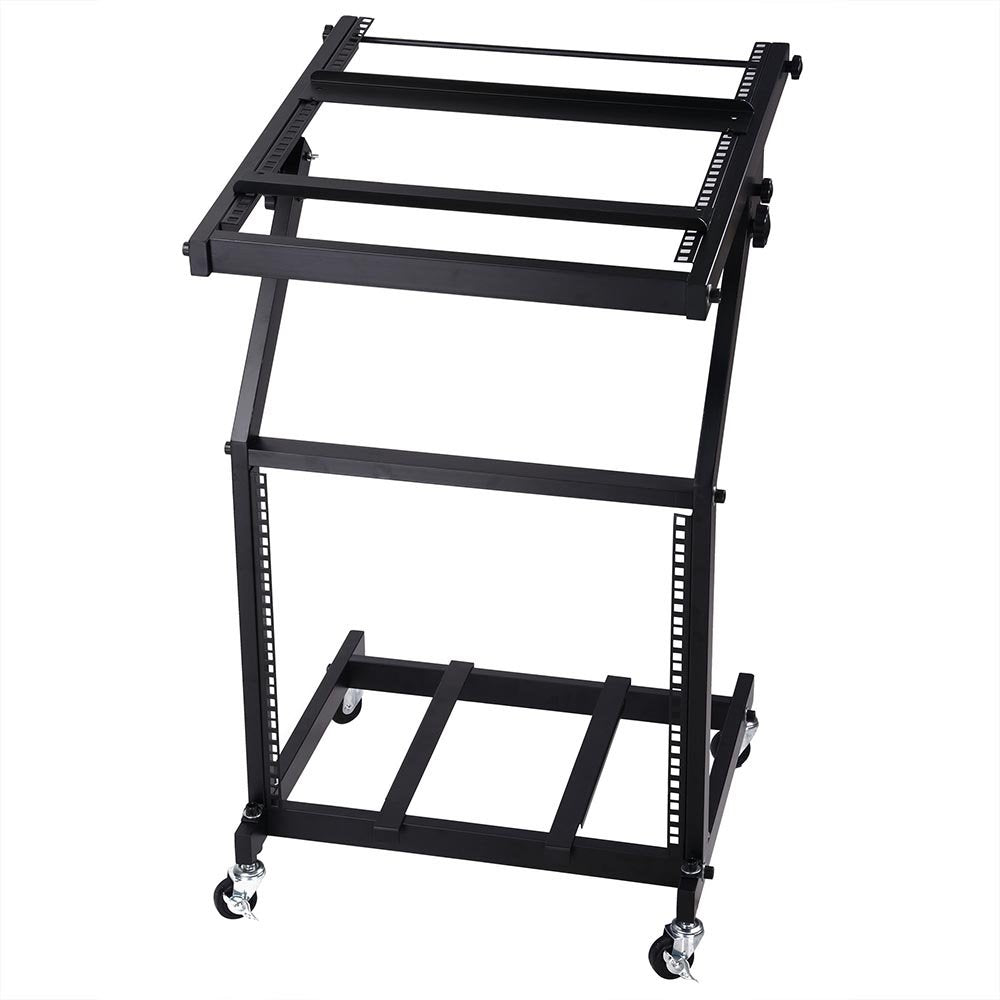 Powerpak Mx-12U Mixer Studio Rack Mount Rolling Stand Adjustable Top Platform With Strong Wheel Mixer Platform Mount Holder For 