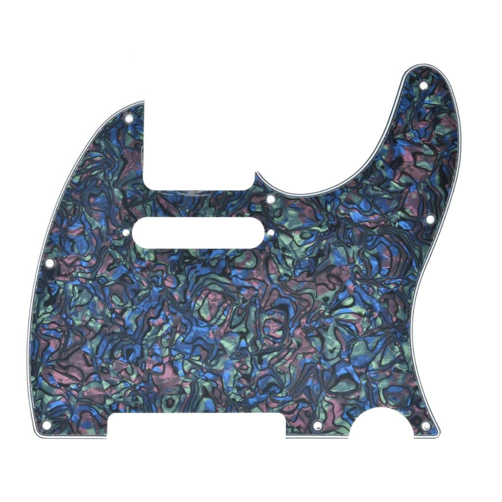 Kaish 8 Hole Tele Style Guitar Pickguard Tl Pick Guard With Pickup Mounting Screw Holes For Tele/Telecaster Abalone Pearl