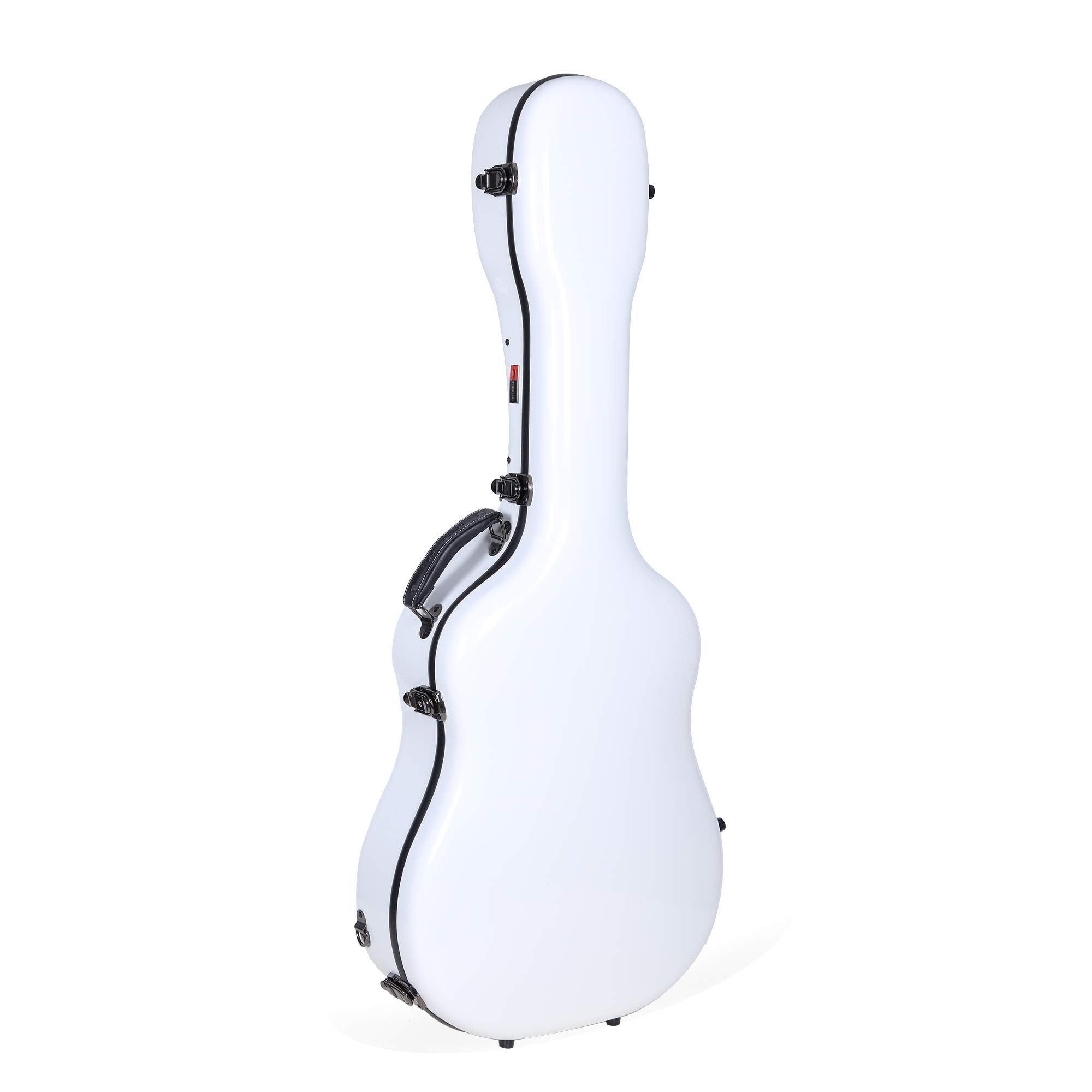 Crossrock Deluxe Fiberglass Case For 40''/41'' Dreadnought Acoustic Guitars-Whiite(Crf2021Dwt)