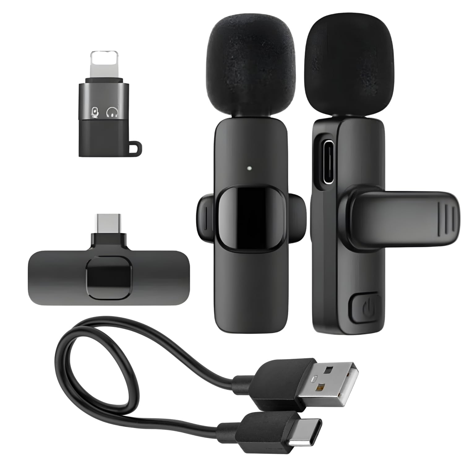 Calyrex Mini Clip On Mic With Receiver Adapter, Portable Plug & Play Lapel Microphone For Video Recording, Vlogging, Live Stream