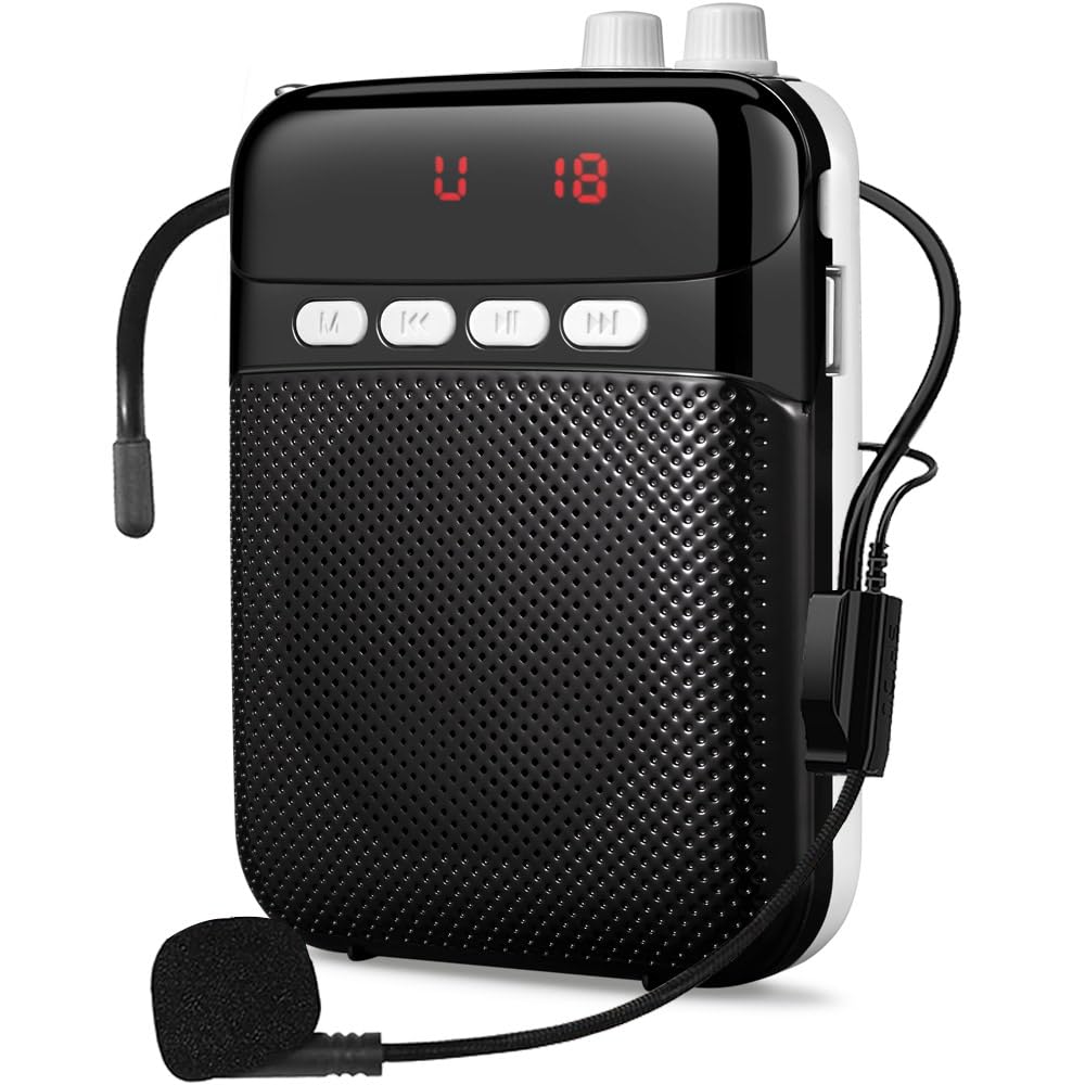 Portable Voice Amplifier For Teachers, 2400Mah Rechargeable Personal Amplifier Pa System Headset For Speaking Microphone For Tea