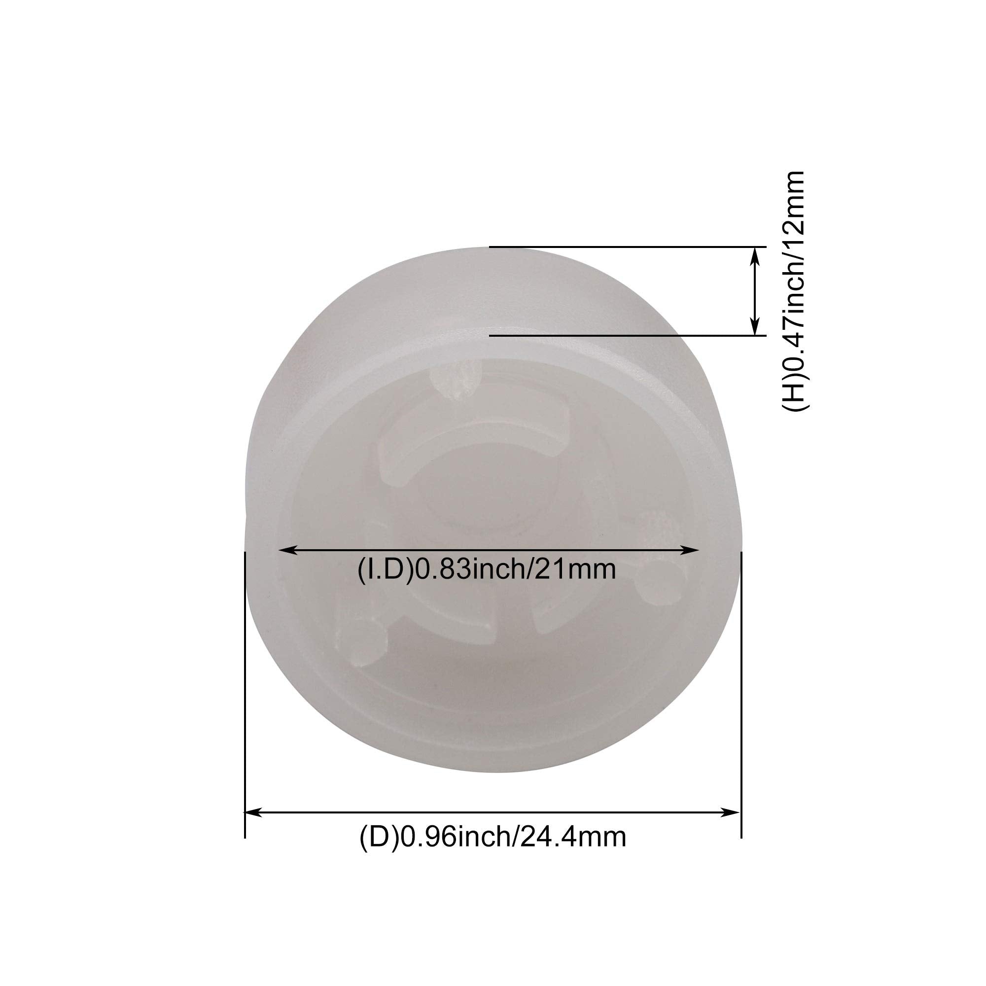 Plastic Guitar Stomp Knob Pedal Knobs Cap Transparent White Pack of 10