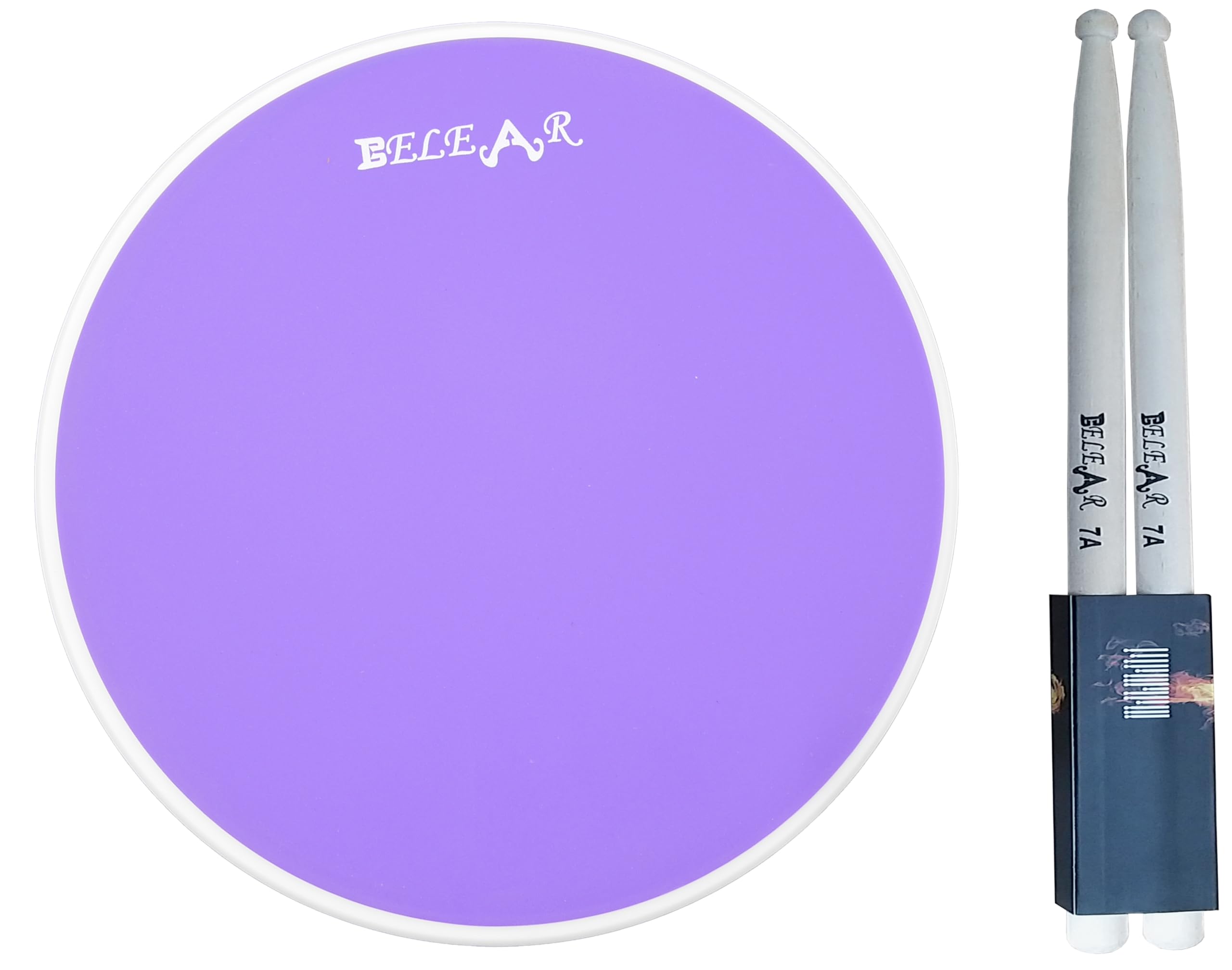 Belear K-10 Practice Pad For Drummers, 12 Inches Pad With 7A Drum Sticks