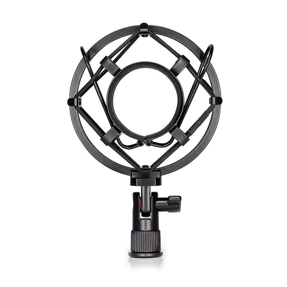 Powerpak Shock Mount Plastic-1 Universal Microphone Holder Clip for Studio Condenser Microphone (Black)