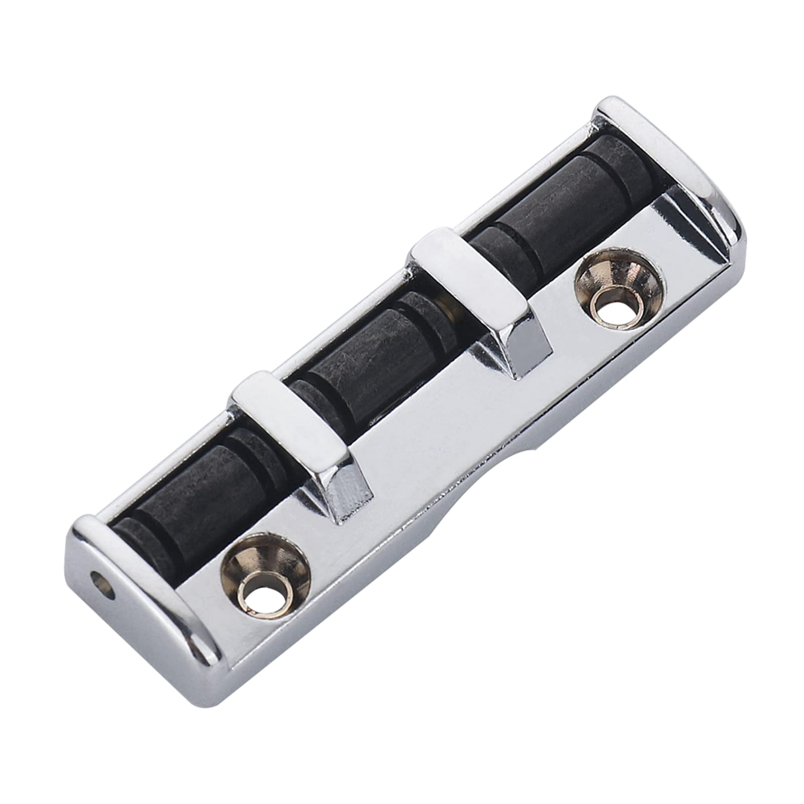 XIYANGJUAN 6 String Metal Guitar Roller Nut 3 saddles with Screws Compatible with Strat or Tele Electric Guitar (Chrome)