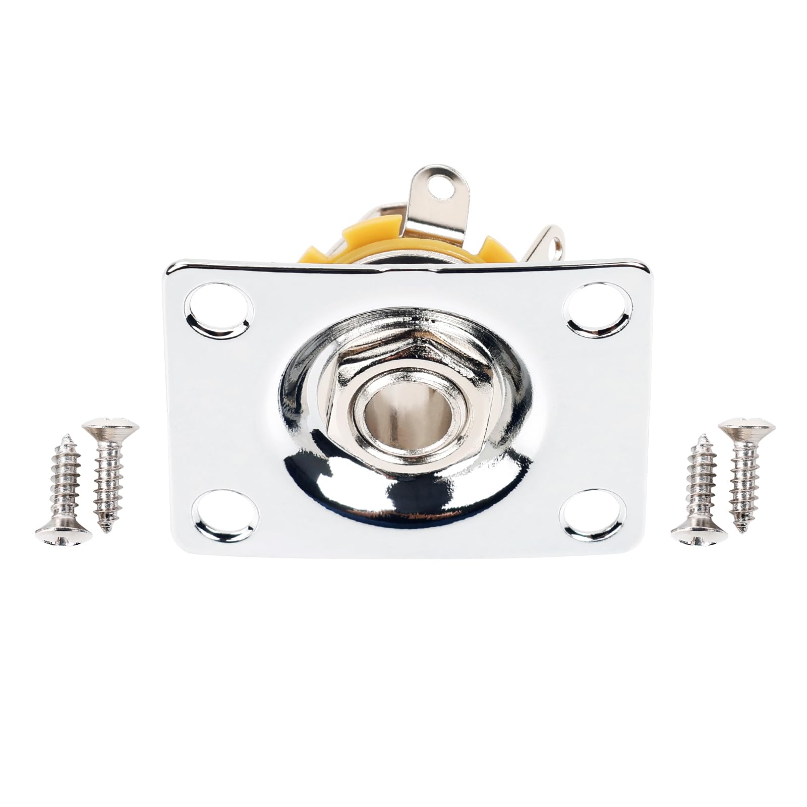 Banworks Rectangular Metal 6.35mm (1/4) Output Jack Plate Curved Base Bottom Input Jack Socket For Epiphone EPI LP Les Paul Elec